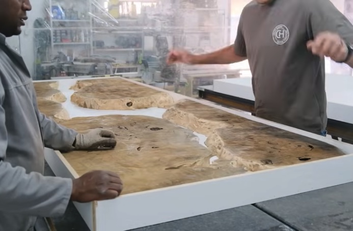 Wood slab setup